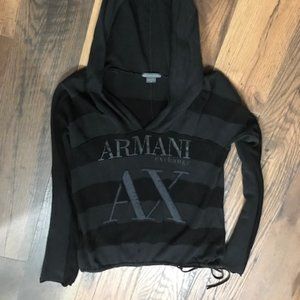 A/X Armani Exchange Vintage Black Stripe Hoodie - New Zealand Rugby Look